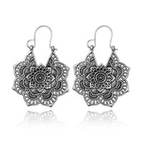 Darrahopens Fashion > Women's Fashion > Women's Jewellery Vintage Silver Mandala Flower Dangle Earrings, Hanging Design