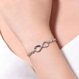 Darrahopens Fashion > Women's Fashion > Women's Jewellery Women's Bracelet in 925 Sterling Silver Infinity Love Bracelet with Cubic Zirconia Heart, Women's Bracelet in 925 Sterling Silver Infinity Bracelet Adjustable – yux