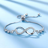 Darrahopens Fashion > Women's Fashion > Women's Jewellery Women's Bracelet in 925 Sterling Silver Infinity Love Bracelet with Cubic Zirconia Heart, Women's Bracelet in 925 Sterling Silver Infinity Bracelet Adjustable – yux