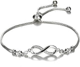 Darrahopens Fashion > Women's Fashion > Women's Jewellery Women's Bracelet in 925 Sterling Silver Infinity Love Bracelet with Cubic Zirconia Heart, Women's Bracelet in 925 Sterling Silver Infinity Bracelet Adjustable – yux