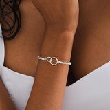 Darrahopens Fashion > Women's Fashion > Women's Jewellery Women’s Silver Bracelet, Silver Elastic Beaded Bracelet, Handmade Ball Accent Bracelet, Elegant Silver Jewelry Gift.