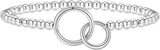 Darrahopens Fashion > Women's Fashion > Women's Jewellery Women’s Silver Bracelet, Silver Elastic Beaded Bracelet, Handmade Ball Accent Bracelet, Elegant Silver Jewelry Gift.