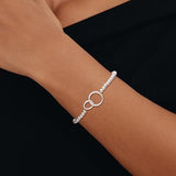 Darrahopens Fashion > Women's Fashion > Women's Jewellery Women’s Silver Bracelet, Silver Elastic Beaded Bracelet, Handmade Ball Accent Bracelet, Elegant Silver Jewelry Gift.
