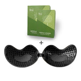 Darrahopens Fashion > Women's Fashion > Women's Lingerie 3-PCS Black color Invisible Silicone Push-Up Bra - Reusable Adhesive Mango Breast Pasties with Breathable Design - Strapless Backless Self-Adhesive Nipple Covers for Women(Cup A)