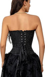 Darrahopens Fashion > Women's Fashion > Women's Lingerie Corset Tops for Women, Bustier Shapewear Lingerie, Lace Waist Push Up Bodysuit black S