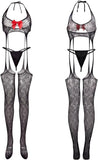 Darrahopens Fashion > Women's Fashion > Women's Lingerie Lingerie sets - Sexy women's fishnet body with stockings - Transparent body - Lingerie set with bow and garter belt - Lace panties - Transparent babydoll lingerie with bra - Mesh nightgown with thong - Valentine's Day gift