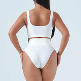 Darrahopens Fashion > Women's Fashion > Women's Lingerie M Brown Seamless High-Waist Ribbed Bra & Panty Set - Wireless Stretchy Underwear