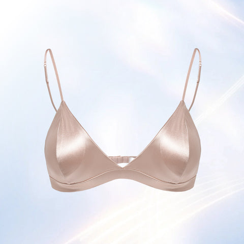 Darrahopens Fashion > Women's Fashion > Women's Lingerie Size XL Pink French Style Mulberry Silk Wireless Bralette - Triangle Cup Anti-Sagging Bra for Fuller Busts, Lightweight Comfort