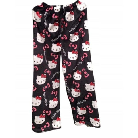 Darrahopens Fashion > Women's Fashion > Women's Sleepwear HelloKitty Cartoon Flannel Pajamas, Plush and Thick Insulation, Pajamas for Women - Black - Pink Black - Pink M Black - Pink M-yux Black - Pink M