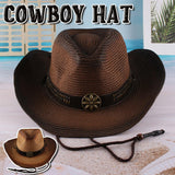 Darrahopens Fashion > Women's Fashion > Women's Sleepwear Outdoor Western Cowboy Hat Unisex Straw Hat Visor Hats Big Wide Brim Hat Summer - Coffee