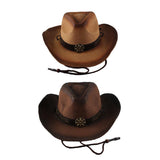 Darrahopens Fashion > Women's Fashion > Women's Sleepwear Outdoor Western Cowboy Hat Unisex Straw Hat Visor Hats Big Wide Brim Hat Summer - Coffee