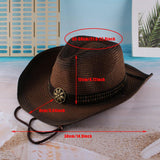 Darrahopens Fashion > Women's Fashion > Women's Sleepwear Outdoor Western Cowboy Hat Unisex Straw Hat Visor Hats Big Wide Brim Hat Summer - Coffee