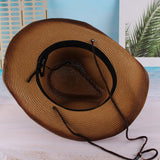 Darrahopens Fashion > Women's Fashion > Women's Sleepwear Outdoor Western Cowboy Hat Unisex Straw Hat Visor Hats Big Wide Brim Hat Summer - Coffee