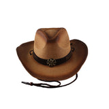 Darrahopens Fashion > Women's Fashion > Women's Sleepwear Outdoor Western Cowboy Hat Unisex Straw Hat Visor Hats Big Wide Brim Hat Summer - Coffee