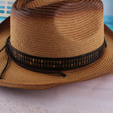 Darrahopens Fashion > Women's Fashion > Women's Sleepwear Outdoor Western Cowboy Hat Unisex Straw Hat Visor Hats Big Wide Brim Hat Summer - Khaki