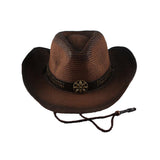 Darrahopens Fashion > Women's Fashion > Women's Sleepwear Outdoor Western Cowboy Hat Unisex Straw Hat Visor Hats Big Wide Brim Hat Summer - Khaki