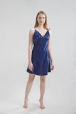 Darrahopens Fashion > Women's Fashion > Women's Sleepwear Silk Chemise - Navy Blue, Large - Luxurious Silk Chemise for Women Sleepwear - Soft, Lightweight & Elegant