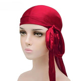 Darrahopens Fashion > Women's Fashion > Women's Sleepwear Velvet Durag Silky Hat Cap Men Women Premium Designer Doo Rag Wave Silk Headwear - Wine red