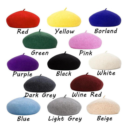 Darrahopens Fashion > Women's Fashion > Women's Sleepwear Women Ladies Beanie Wool French Beret Newsboy Hat Cap Winter Warm Hats Girls - Purple