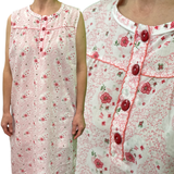 Darrahopens Fashion > Women's Fashion > Women's Sleepwear Womens 100% Cotton Sleeveless Nightie Gown Night Dress Pyjamas PJ Pajamas Sleep - Pink - 14