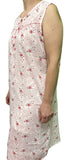 Darrahopens Fashion > Women's Fashion > Women's Sleepwear Womens 100% Cotton Sleeveless Nightie Gown Night Dress Pyjamas PJ Pajamas Sleep - Pink - 18