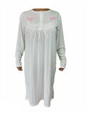 Darrahopens Fashion > Women's Fashion > Women's Sleepwear Womens Ladies Cotton Nightie Night Gown Pajamas Pyjamas Sleepwear PJ - White - 22