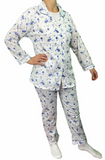 Darrahopens Fashion > Women's Fashion > Women's Sleepwear Womens PYJAMAS PJs Set Pajamas Ladies Cotton PJ Womens Long Sleeve Sleepwear - Blue - 16