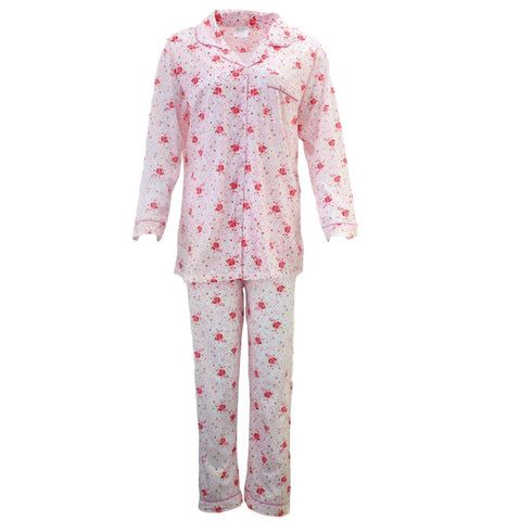 Darrahopens Fashion > Women's Fashion > Women's Sleepwear Womens PYJAMAS PJs Set Pajamas Ladies Cotton PJ Womens Long Sleeve Sleepwear - Pink - 22