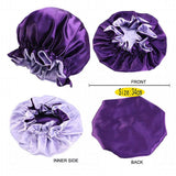Darrahopens Fashion > Women's Fashion > Women's Sleepwear Womens Satin Sleep Cap Bonnet Elastic Wide Band Hair Sleeping Hat - Light Purple