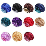 Darrahopens Fashion > Women's Fashion > Women's Sleepwear Womens Satin Sleep Cap Bonnet Elastic Wide Band Hair Sleeping Hat - Light Purple