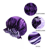 Darrahopens Fashion > Women's Fashion > Women's Sleepwear Womens Satin Sleep Cap Bonnet Elastic Wide Band Hair Sleeping Hat - Purple