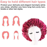 Darrahopens Fashion > Women's Fashion > Women's Sleepwear Womens Satin Sleep Cap Bonnet Elastic Wide Band Hair Sleeping Hat - Purple