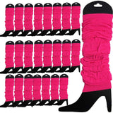 24 LEG WARMERS Knitted Womens Neon Party Knit Ankle Fluro Dance Costume 80s BULK - Fluro Hot Pink In Australia - Darrahopens