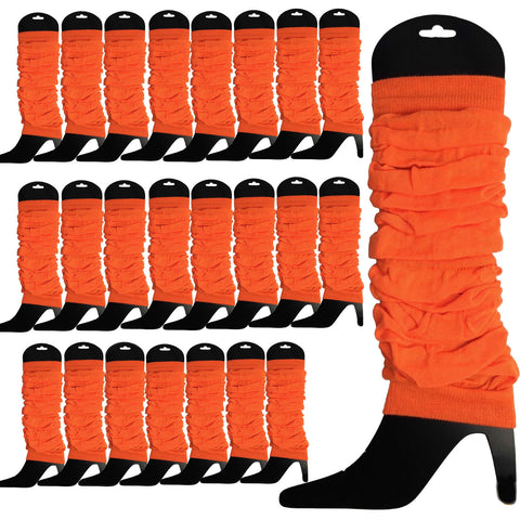 Darrahopens Fashion > Women's Fashion > Women's Socks & Hosiery 24 LEG WARMERS Knitted Womens Neon Party Knit Ankle Fluro Dance Costume 80s BULK - Fluro Orange