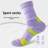 Darrahopens Fashion > Women's Fashion > Women's Socks & Hosiery 3 pack Womens Viscose Compression Running Crew Socks, Moisture-Wicking Anti-Blister Hiking&Gym Athletic（Purple）