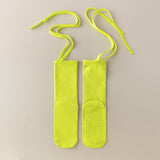 Darrahopens Fashion > Women's Fashion > Women's Socks & Hosiery 3 Pcs Bright Green Non-Slip Yoga Socks with Cross Straps - Cotton Pilates Dance Socks for Women, Lightweight Comfort