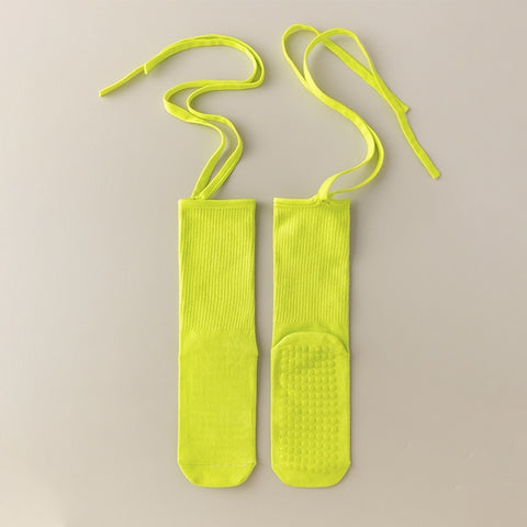 Darrahopens Fashion > Women's Fashion > Women's Socks & Hosiery 3 Pcs Bright Green Non-Slip Yoga Socks with Cross Straps - Cotton Pilates Dance Socks for Women, Lightweight Comfort
