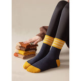 Darrahopens Fashion > Women's Fashion > Women's Socks & Hosiery 5 Pairs Womens Retro Stripe Crew Socks Soft Cotton Mid Calf Casual Daily Wear Socks Multipack In Australia - Darrahopens