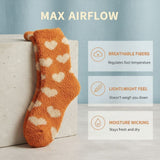 Darrahopens Fashion > Women's Fashion > Women's Socks & Hosiery 6 Pairs Women Fluffy Coral Fleece Bed Socks Warm Cosy Heart Dot Pattern Non Slip Thermal Lounge Socks Soft Winter Home Socks Multipack In Australia - Darrahopens