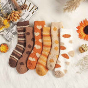6 Pairs Women Fluffy Coral Fleece Bed Socks Warm Cosy Heart Dot Pattern Non Slip Thermal Lounge Socks Soft Winter Home Socks Multipack In Australia - Darrahopens