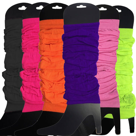 Darrahopens Fashion > Women's Fashion > Women's Socks & Hosiery 6x LEG WARMERS Knitted Womens Neon Party Knit Ankle Fluro Dance Costume 80s BULK - Assorted Pack
