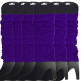 Darrahopens Fashion > Women's Fashion > Women's Socks & Hosiery 6x LEG WARMERS Knitted Womens Neon Party Knit Ankle Fluro Dance Costume 80s BULK - Purple