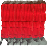 Darrahopens Fashion > Women's Fashion > Women's Socks & Hosiery 6x Womens Leg Warmers Disco Winter Knit Dance Party Crochet Legging Socks Costume - Red