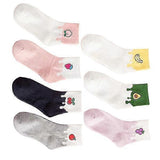 Darrahopens Fashion > Women's Fashion > Women's Socks & Hosiery 7 Pairs Girls Cotton Anti-Slip Tube Socks Banana Avocado Novelty Pattern