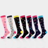 Darrahopens Fashion > Women's Fashion > Women's Socks & Hosiery 7 pairs of sports compression socks for cycling, running, compression stockings, nursing tights and fitness compression stockings (L/XL)