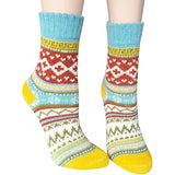 Darrahopens Fashion > Women's Fashion > Women's Socks & Hosiery Merino Wool Socks for Hiking Backpacking Winter Women's 5 Pairs Thermal Knitting Socks Red Brown Green Blue Dark Blue