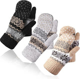 Darrahopens Fashion > Women's Fashion > Women's Socks & Hosiery Pack of 3 pairs - Warm winter gloves for women - Extra thick - Knitted imitation - Suitable for cold winter weather (style B)