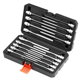 Darrahopens Fashion > Women's Fashion > Women's Socks & Hosiery VEVOR Extra Long Allen Hex Bit Socket Set, 18-Piece 3/8 inch Drive, S2 Alloy Steel and Cr-V Steel, Standard SAE and Metric 1/8-Inch-3/8-Inch, 3-12mm, with Enhanced Storage Case, for Mechanics