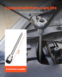 Darrahopens Fashion > Women's Fashion > Women's Socks & Hosiery VEVOR Extra Long Allen Hex Bit Socket Set, 18-Piece 3/8 inch Drive, S2 Alloy Steel and Cr-V Steel, Standard SAE and Metric 1/8-Inch-3/8-Inch, 3-12mm, with Enhanced Storage Case, for Mechanics