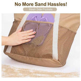 Darrahopens Fashion > Women's Fashion > Women's Swimwear Beach Bag Large Waterproof Sandproof Foldable Tote for Women with Zipper Mesh Pockets for Pool Swim Travel Everyday